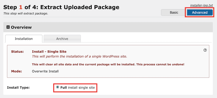 Advanced Duplicator migration