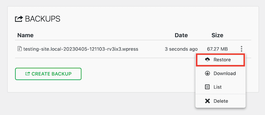 Restore All-in-One WP Migration backup