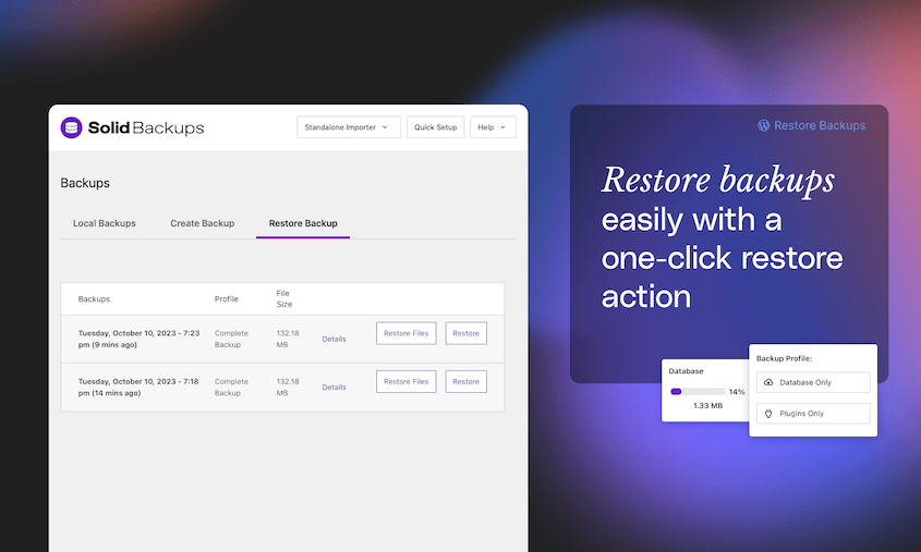 Restore Solid backup
