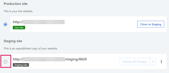 Bluehost open staging site
