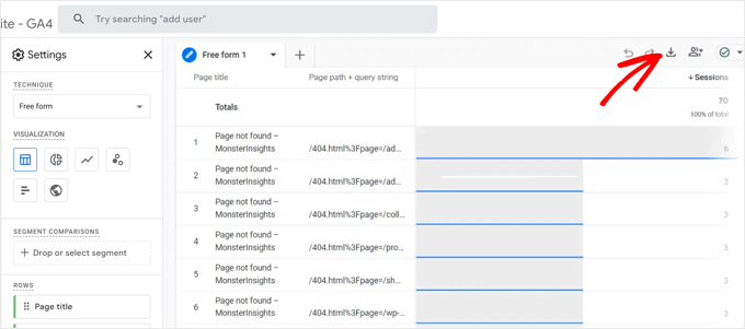 Google Analytics broken links exploration