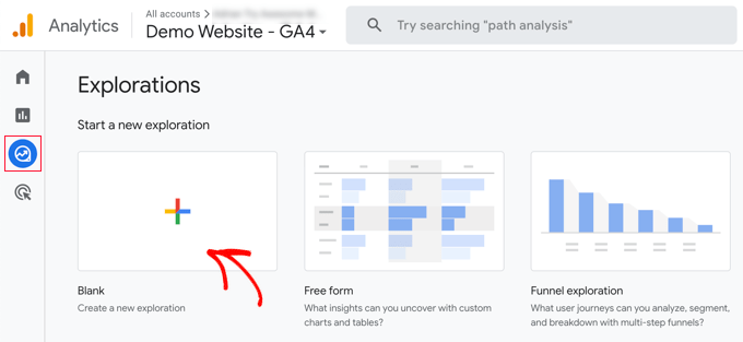 Google Analytics new exploration