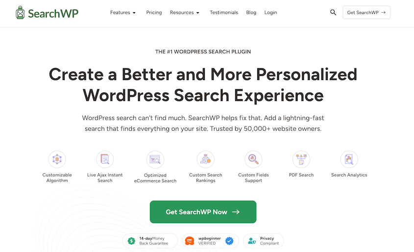 SearchWP website