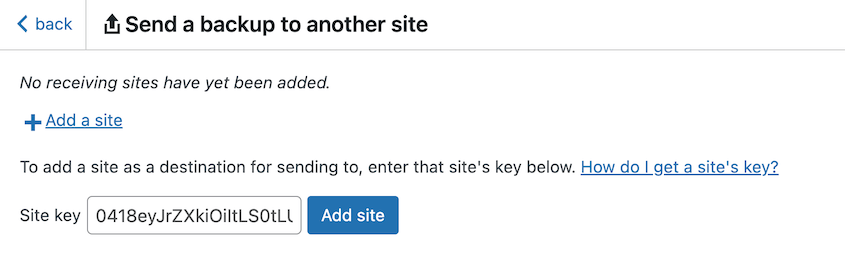 UpdraftPlus migrate backup to another site