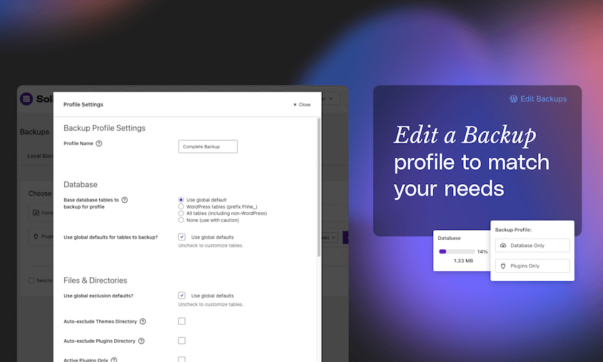 Edit SolidWP backup