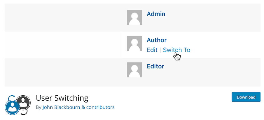 User Switching plugin