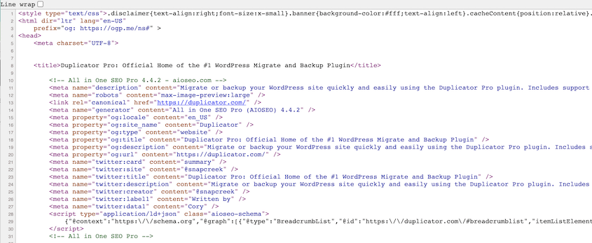 Bing cache HTML page source