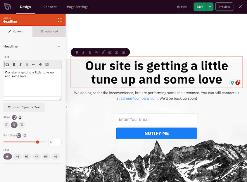 Edit SeedProd maintenance template