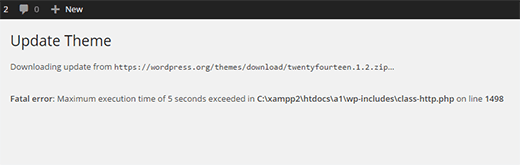 Maximum execution time error