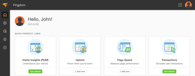 Pingdom uptime monitoring