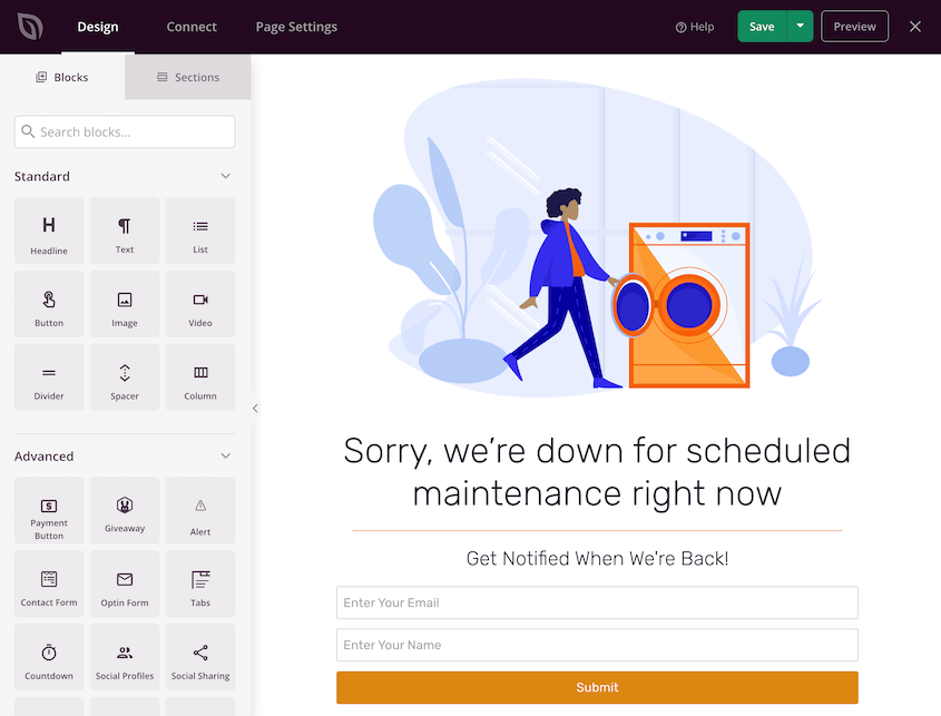 SeedProd maintenance mode page