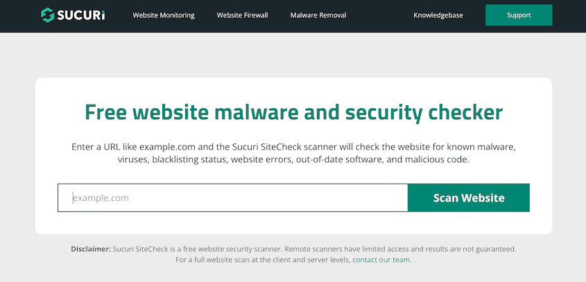 Sucuri malware scanner