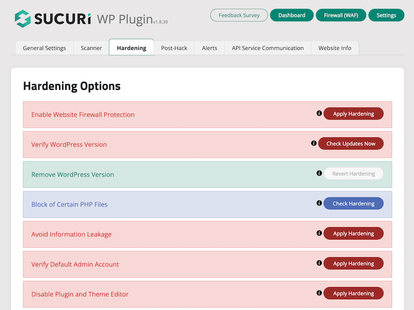 Sucuri security hardening