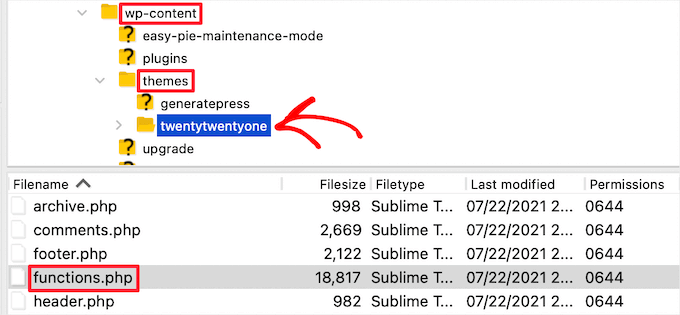 WordPress theme functions.php file