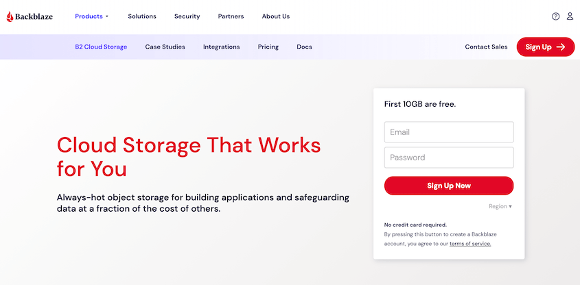 Backblaze B2 cloud storage service