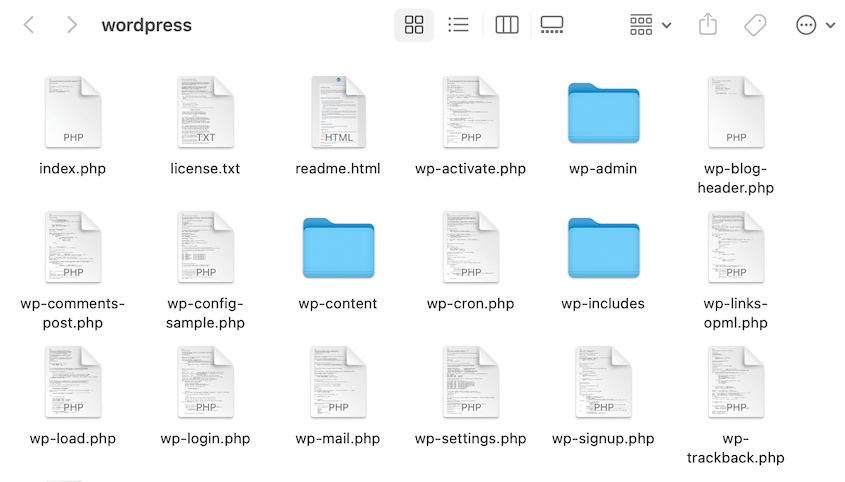 Core WordPress files