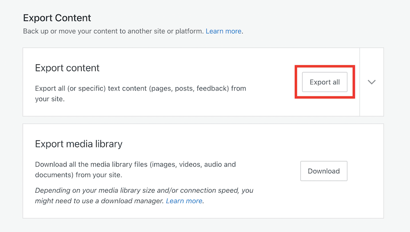 Export WordPress.com site