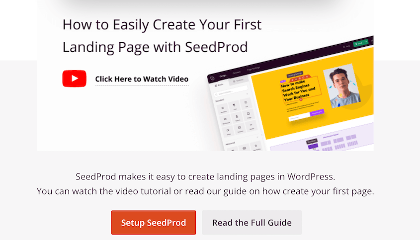 SeedProd onboarding