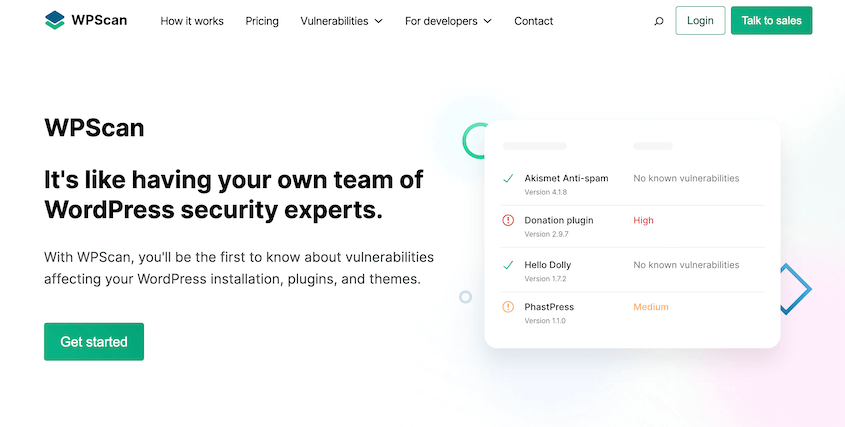WPScan WordPress security plugin