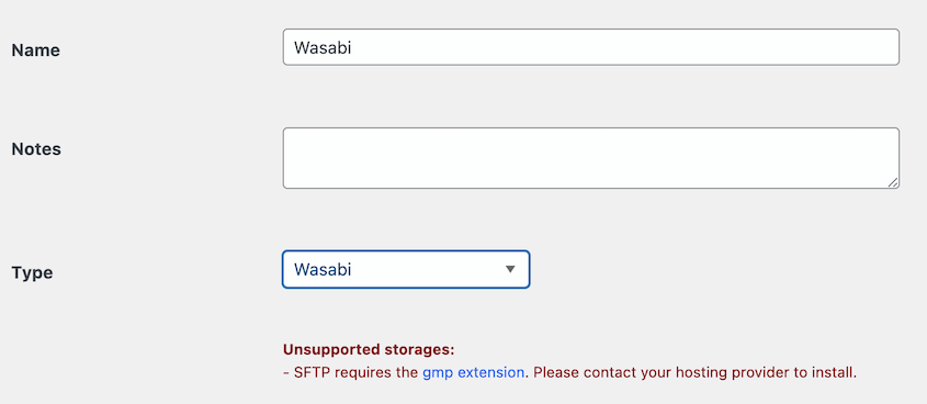 Wasabi storage location