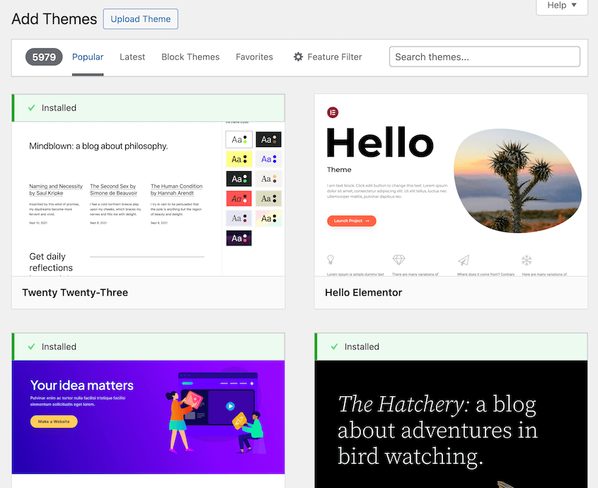Add new WordPress theme