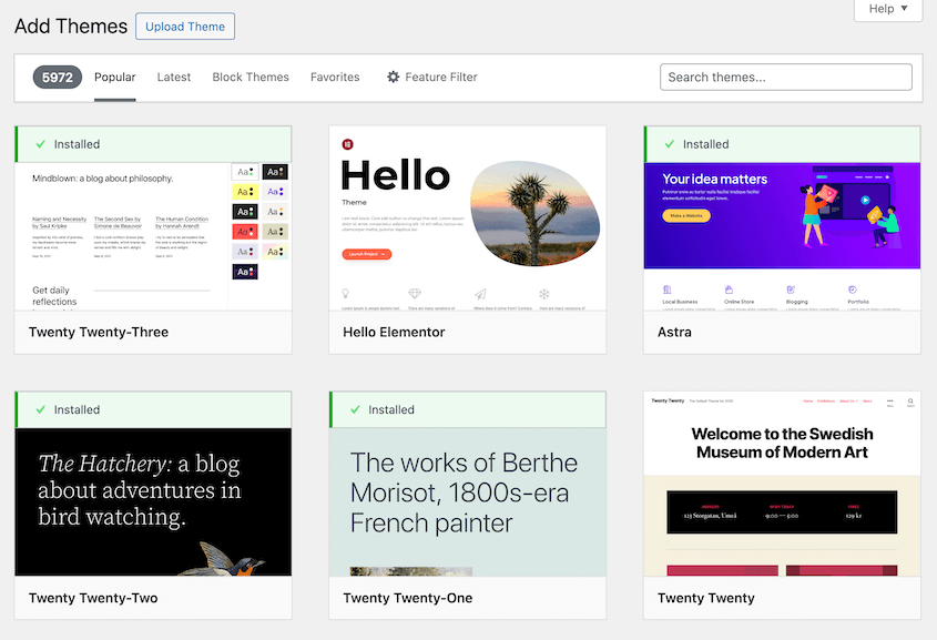 Add WordPress theme