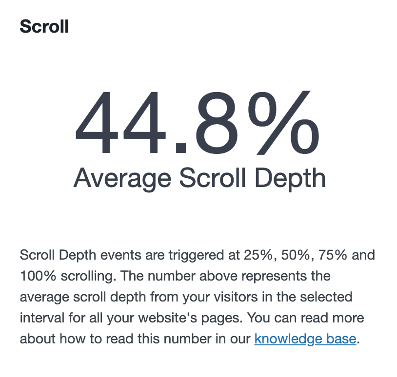 MonsterInsights scroll depth