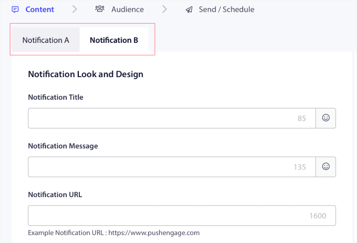 PushEngage A/B test