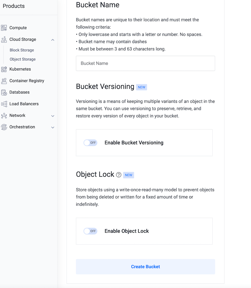New Vultr bucket