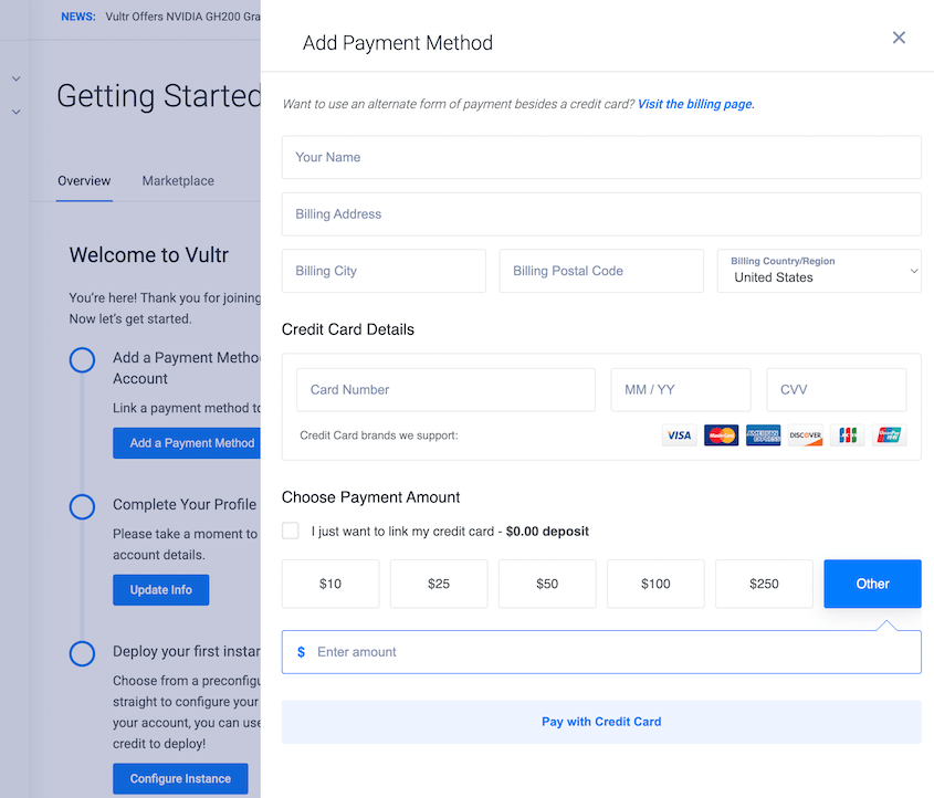 Vultr payment