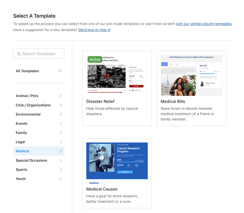 WP Charitable templates