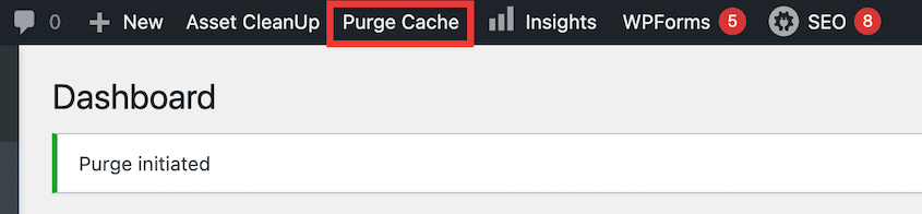 Clear WordPress cache