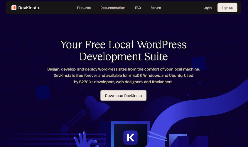 DevKinsta website