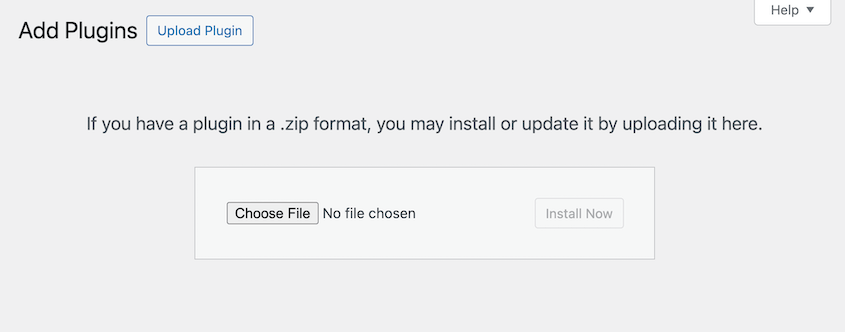 Upload new WordPress plugin