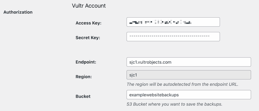 Vultr authorization