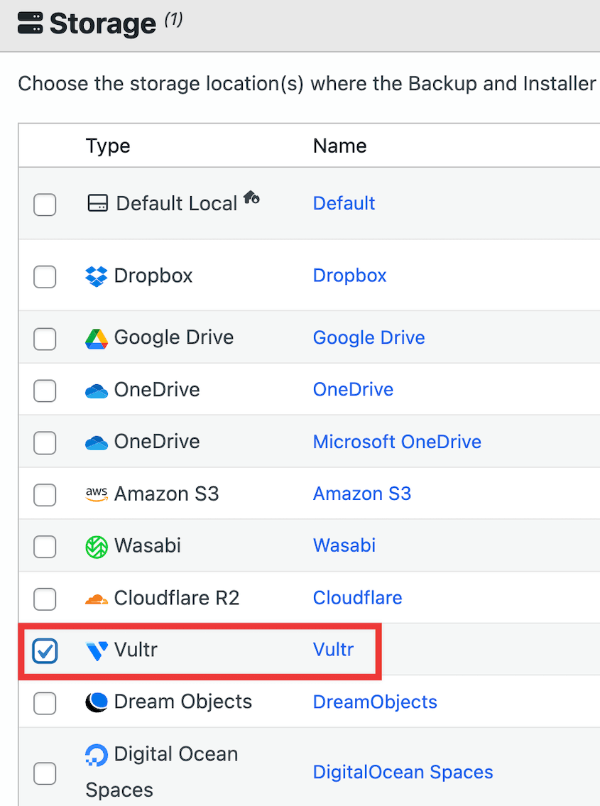 Vultr backup