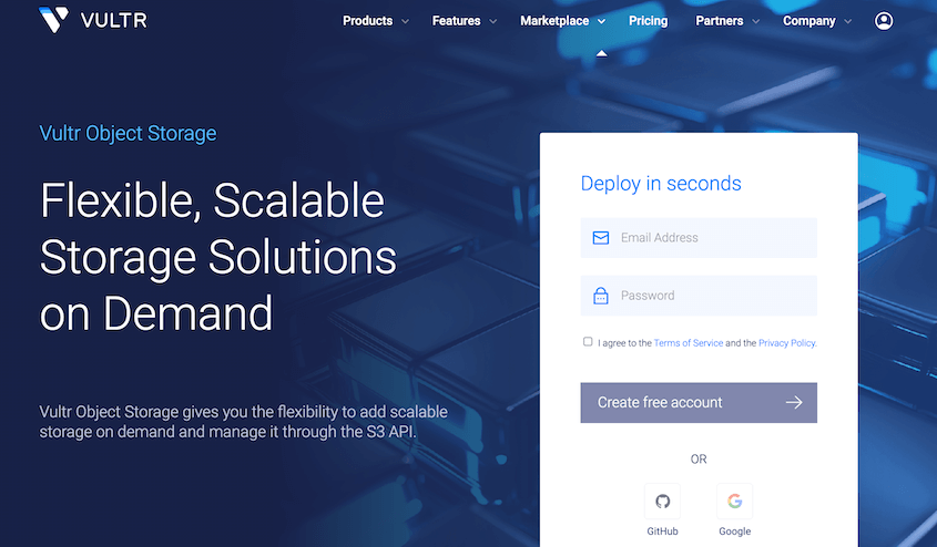 Vultr cloud storage