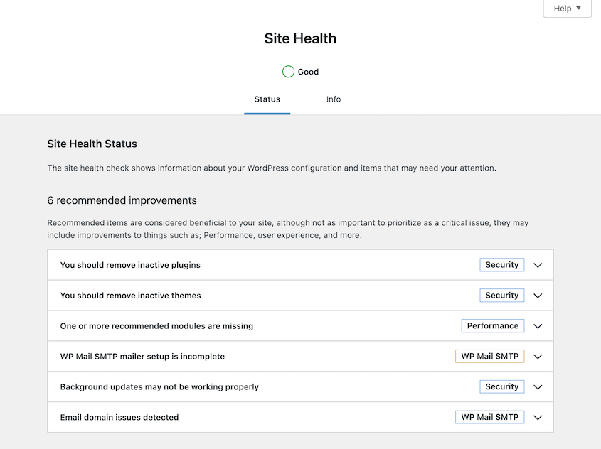 WordPress Site Health