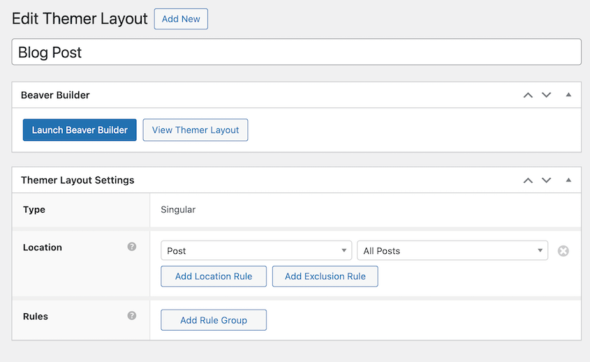 Beaver Themer layout