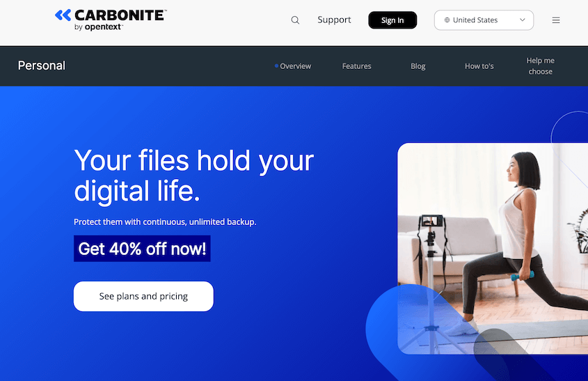 Carbonite automatic backup service