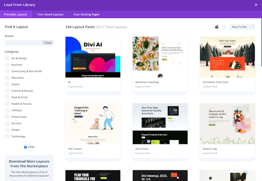 Divi layouts
