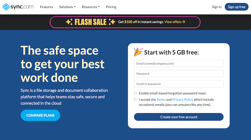 Sync.com automatic backup service