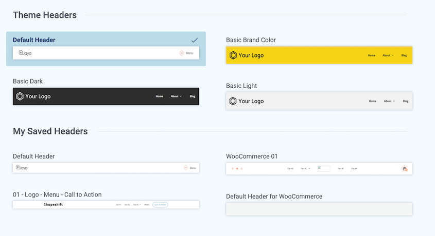 Thrive Themes header templates