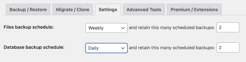 UpdraftPlus automatic backup