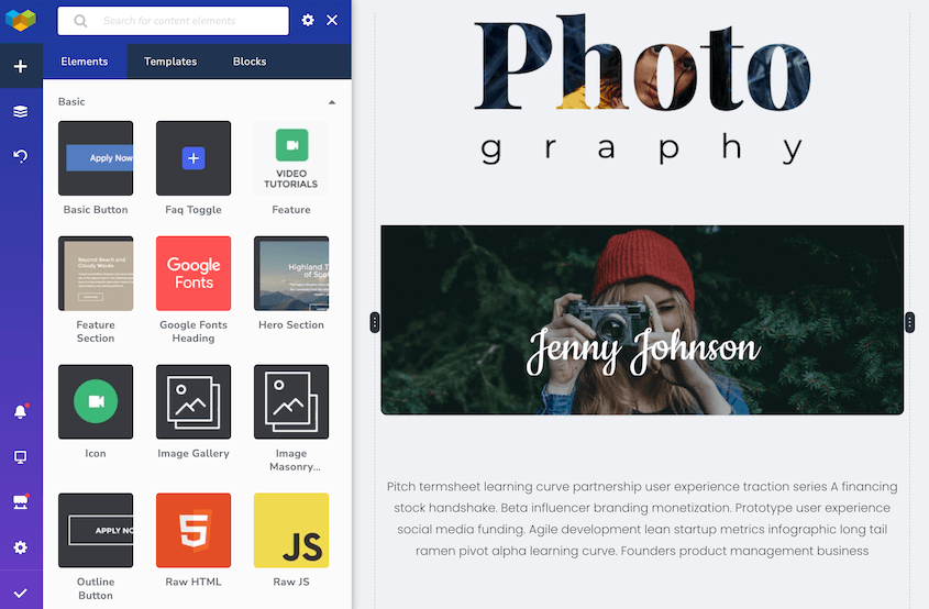 Visual Composer elements