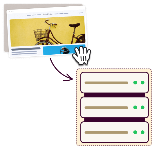 A graphic showing how easy WordPress migrations are with Duplicator