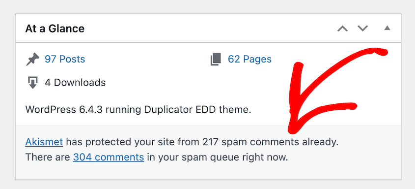 Akismet blocked spam comments