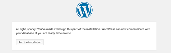 Connected WordPress database