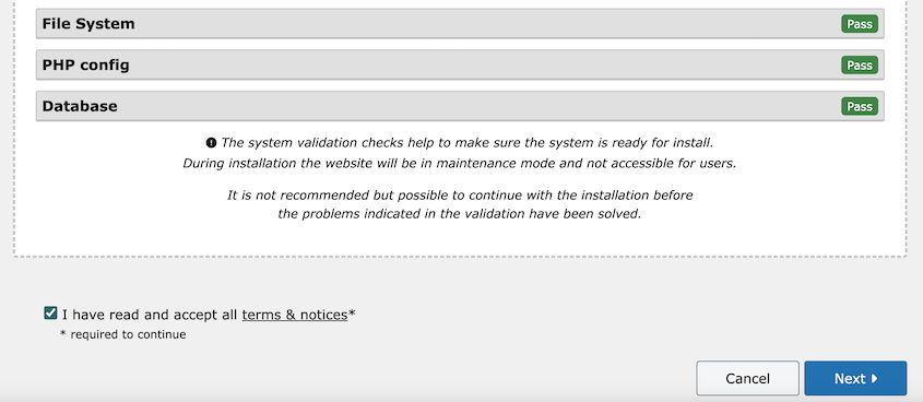 Validate database migration