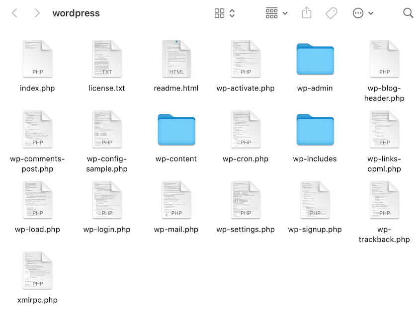 Downloaded WordPress files